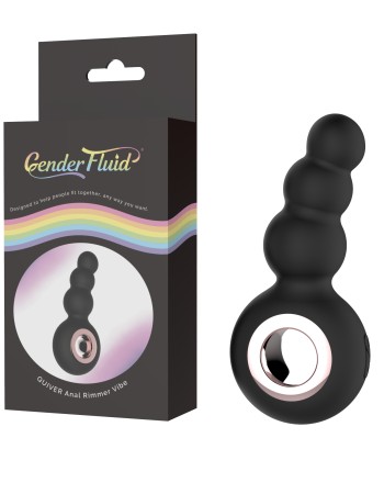 Gender Fluid Quiver Anal Ring Bead Vibe - Black