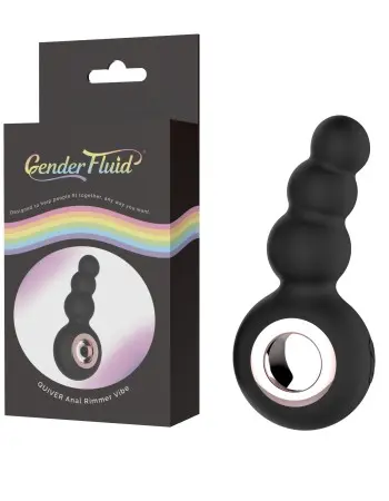 Gender Fluid Quiver Anal Ring Bead Vibe - Black