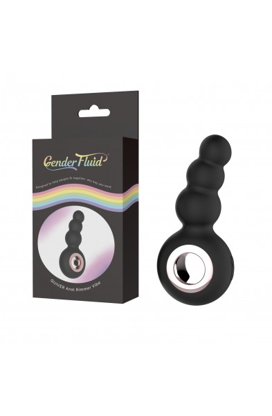 Gender Fluid Quiver Anal Ring Bead Vibe - Black