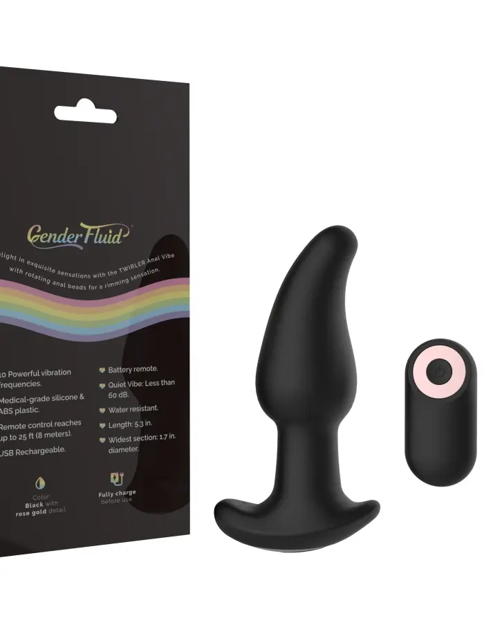 Gender Fluid Twirler Anal Vibe - Black