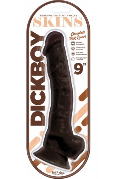 Dickboy - Skins - Dildo With Balls - 9 Inch -  Chocolate Dick Lovers