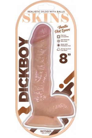 Dickboy - Skins - Dildo With Balls - 8 Inch -  Vanilla Dick Lover