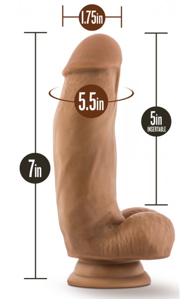 Dr. Skin Silicone - Dr. Samuel - 7 Inch Dildo With Suction Cup - Mocha