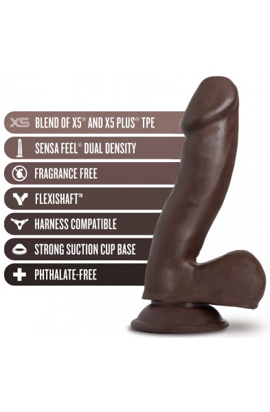 Au Naturel - Troy - 6 Inch Dildo - Chocolate