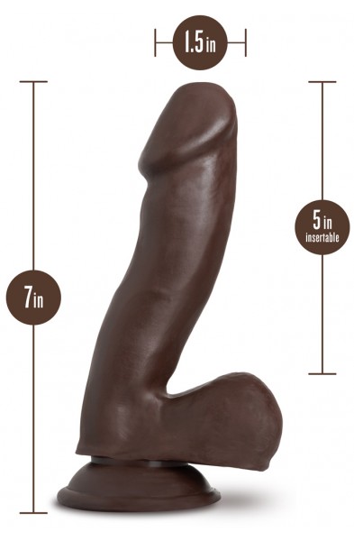 Au Naturel - Troy - 6 Inch Dildo - Chocolate