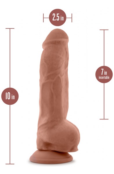 Au Naturel - Big Boy - 10 Inch Dildo - Mocha