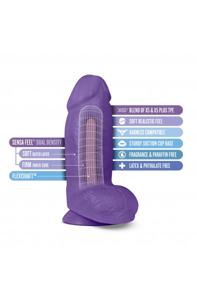 Au Naturel - Bold - Chub - 10 Inch Dildo - Purple