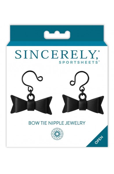 Bow Tie Nipple Jewelry - Black