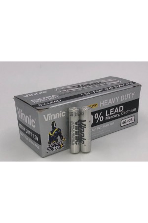 Vinnic Extra Heavy Duty AAA Batteries - 2 Pc./ Shrink Pk. - 60 Pcs. Box