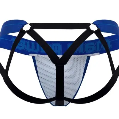 Sexagon Strappy Ring Jock - Large/x-Large - Royal