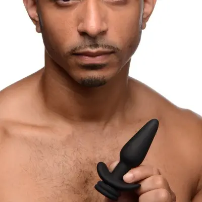 Interchangeable 10x  Vibrating Small Silicone Anal Plug With Remote