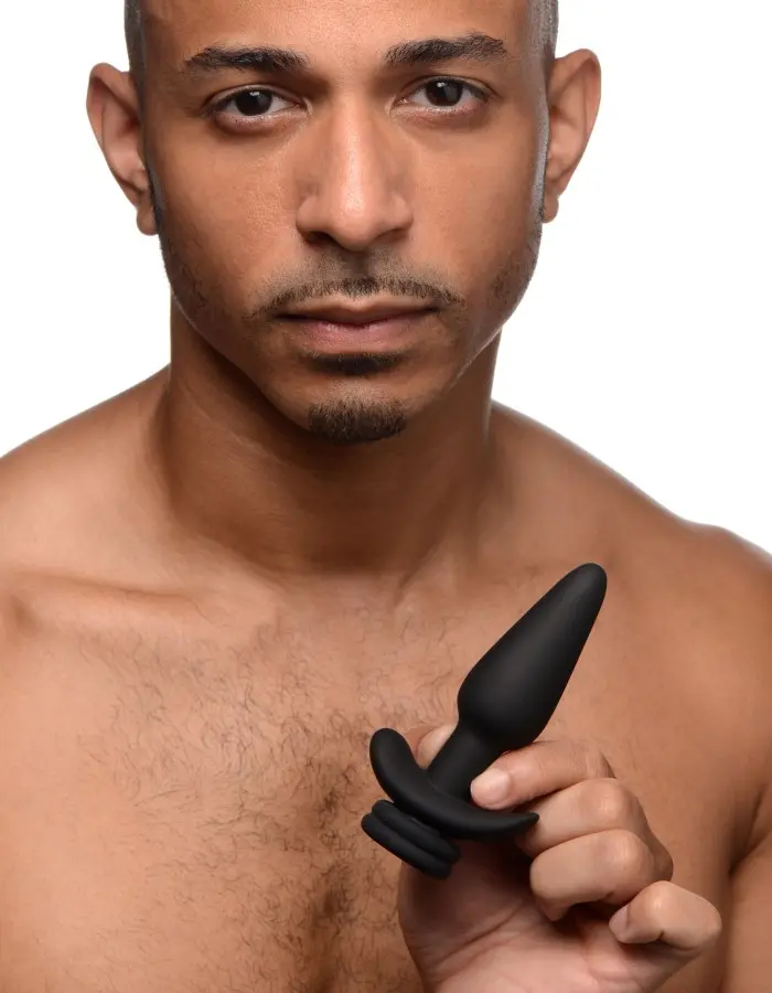 Interchangeable 10x  Vibrating Small Silicone Anal Plug With Remote