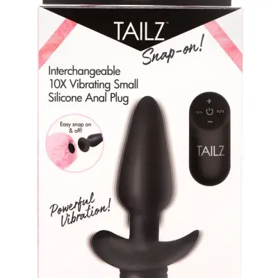 Interchangeable 10x  Vibrating Small Silicone Anal Plug With Remote