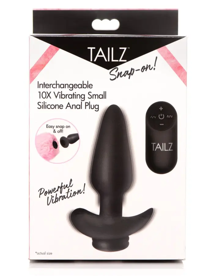 Interchangeable 10x  Vibrating Small Silicone Anal Plug With Remote
