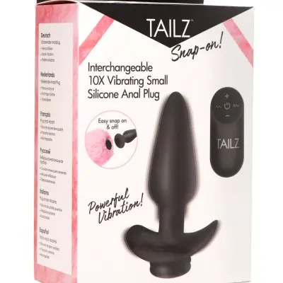 Interchangeable 10x  Vibrating Small Silicone Anal Plug With Remote