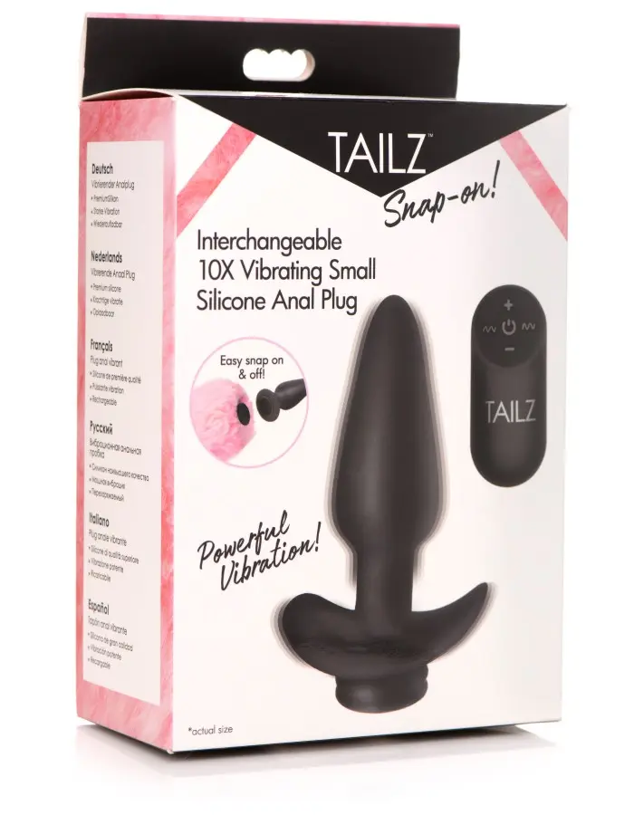 Interchangeable 10x  Vibrating Small Silicone Anal Plug With Remote