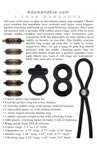 Adam's Deluxe Penis Ring Sampler