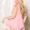 Stretch Lace and Stretch Mesh Baby Doll - Queen  Size - Pink