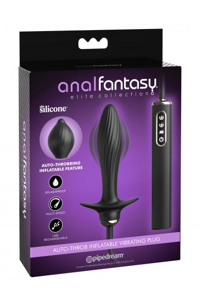 Anal Fantasy Elite Auto-Throb Inflatable Vibrating Plug - Black