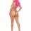 Rainbow Fishnet Long Sleeved Mini Dress - One Size - Rainbow