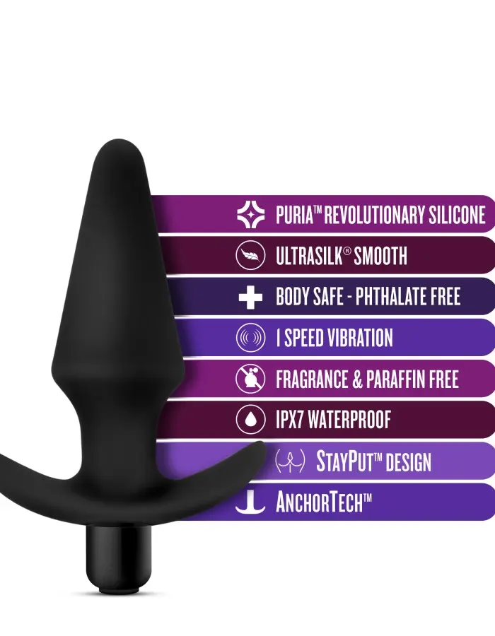 Anal Adventures Platinum - Silicone Vibrating Plug - Black