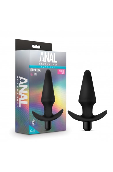 Anal Adventures Platinum - Silicone Vibrating Plug - Black