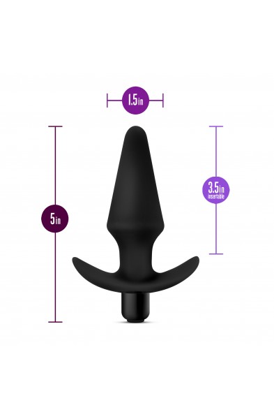 Anal Adventures Platinum - Silicone Vibrating Plug - Black