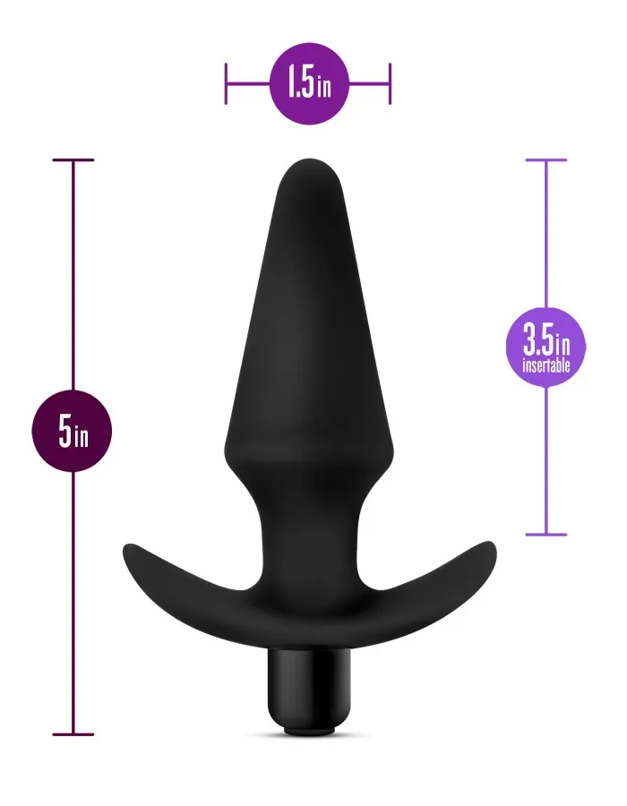 Anal Adventures Platinum - Silicone Vibrating Plug - Black