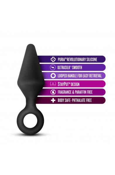 Anal Adventures Platinum - Silicone Loop Plug -  Large - Black