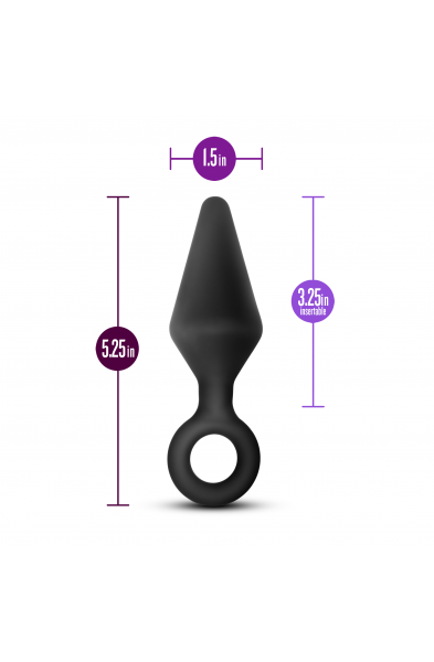 Anal Adventures Platinum - Silicone Loop Plug -  Large - Black