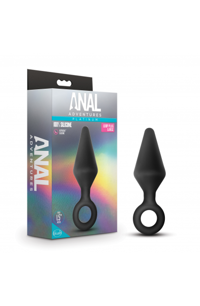 Anal Adventures Platinum - Silicone Loop Plug -  Large - Black