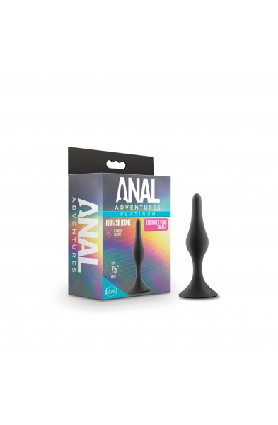 Anal Adventures Platinum - Silicone Beginner Plug  - Small - Black