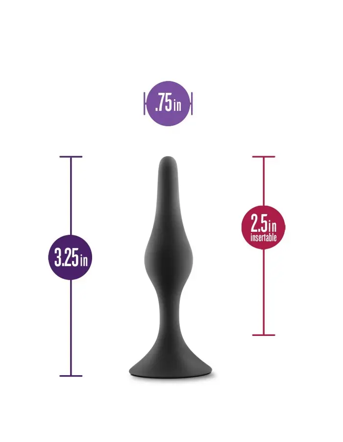 Anal Adventures Platinum - Silicone Beginner Plug - Small - Black