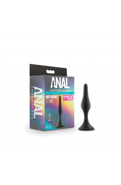 Anal Adventures Platinum - Silicone Beginner Plug  - Medium - Black