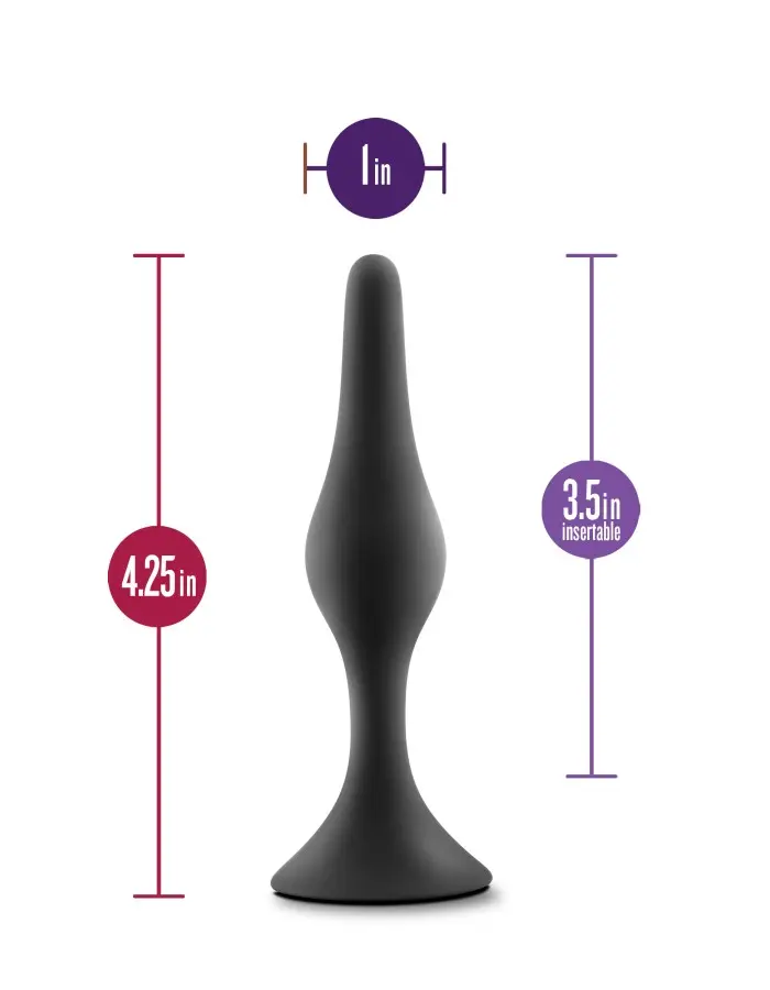 Anal Adventures Platinum - Silicone Beginner Plug - Medium - Black