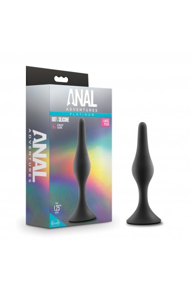 Anal Adventures Platinum - Silicone Beginner Plug  - Large - Black