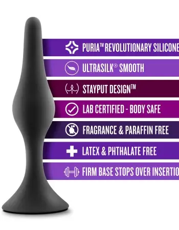 Anal Adventures Platinum - Silicone Beginner Plug Kit - Black