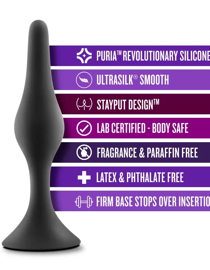 Anal Adventures Platinum - Silicone Beginner Plug Kit - Black