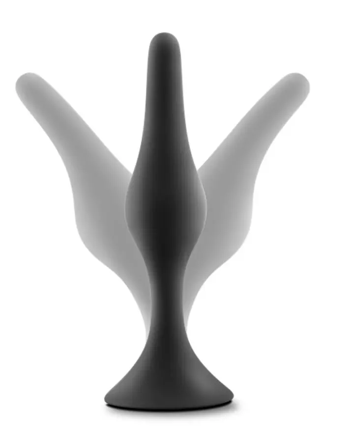 Anal Adventures Platinum - Silicone Beginner Plug Kit - Black