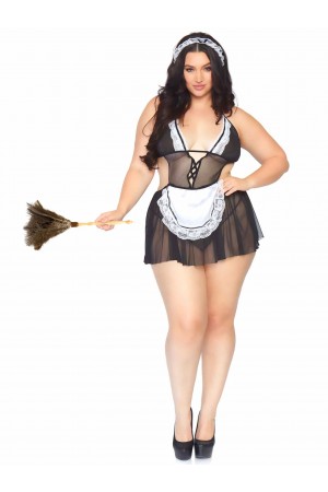 3 Pc Fantasy French Maid - 1x/2x - Black/white