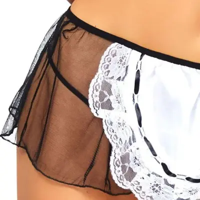 4 Pc Flirty French Maid - One Size - Black/white