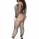 Crystalized Seamless Fishnet Long Sleeved  Bodystocking - 1x/2x - Black
