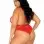 Floral Lace Crotchless Teddy - 1x/2x - Red