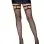 Garter Top Fishnet Thigh Highs - One Size - Black