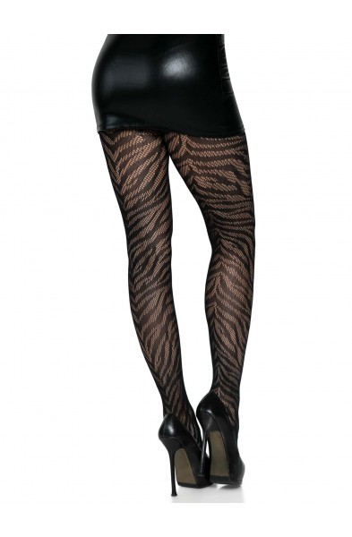 Zebra Net Tights - One Size - Black