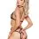Kitten Strappy Bra and Crotchless Panty Set - One  Size - Black