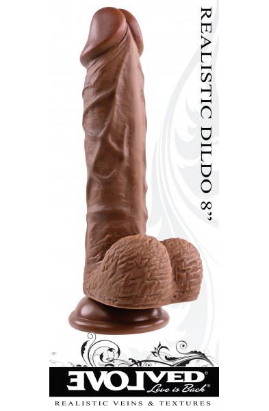 Realistic Dildo - 8 Inches - Dark