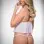 2 Pc Sheer Cropped Babydoll and Panty - One Size - - Millennial White