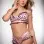 2 Pc Silky Chekkini Panty and Bra Top - One Size - - Leopard Baby Pink