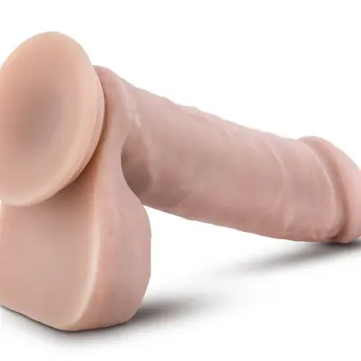 Dr. Skin Plus - 8 Inch Posable Dildo With Balls - Vanilla